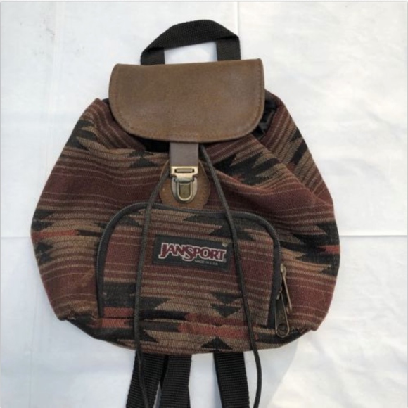 Jansport Handbags - Vintage 90s Jansport Mini Backpack Aztec Leather